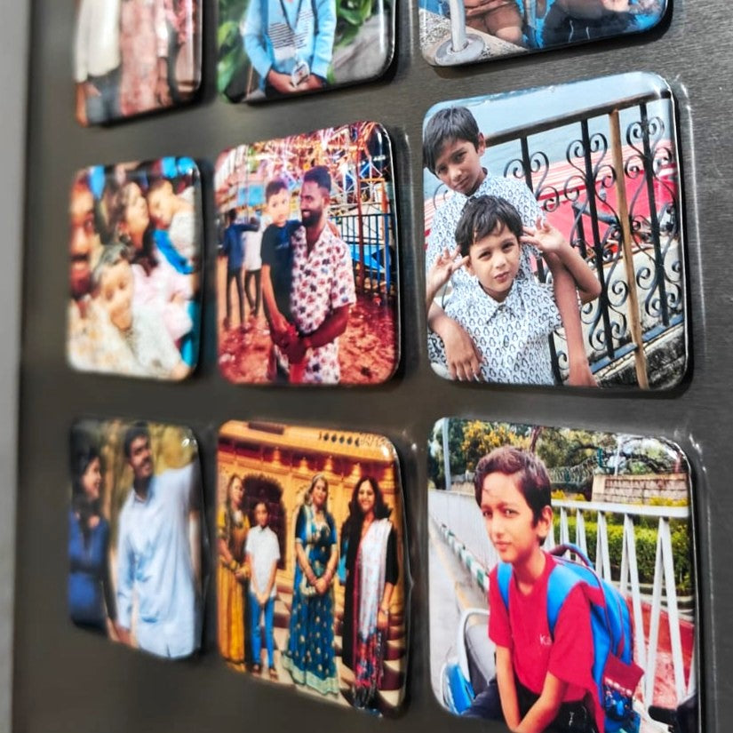 Set of 9 - Square Photo Magnets 2 x 2 inch