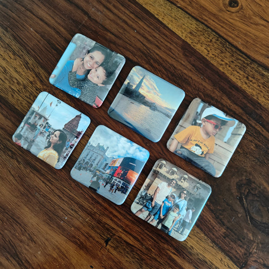 Set of 6 - Square Photo Magnets 2 x 2 inch