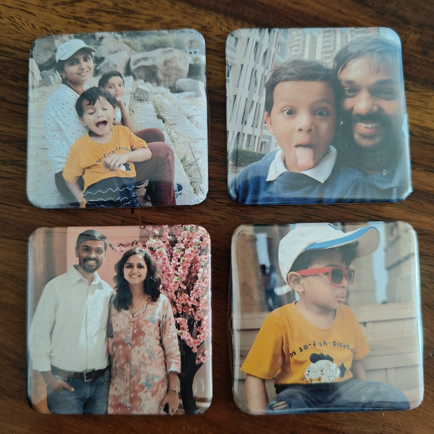 Set of 4 - Square Photo Magnets 2 x 2 inch